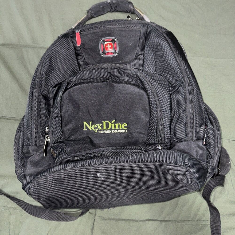 Wenger Swiss Gear Backpack Black Laptop Travel Carry On Personalized